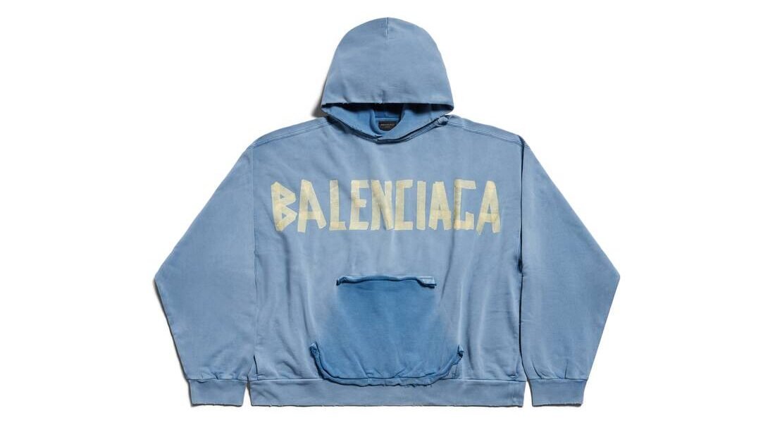 blue Balenciaga hoodie