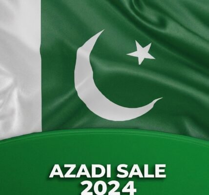 Pakistan Azadi Sale 2024 banner with flag.